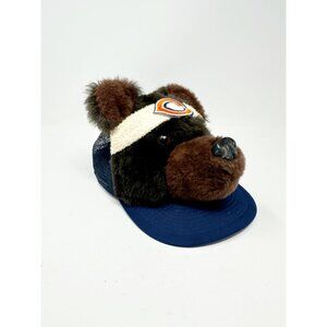 The Rocking Horse Chicago Bears Plush Bear Head Snapback Hat Cap Vintage USA
